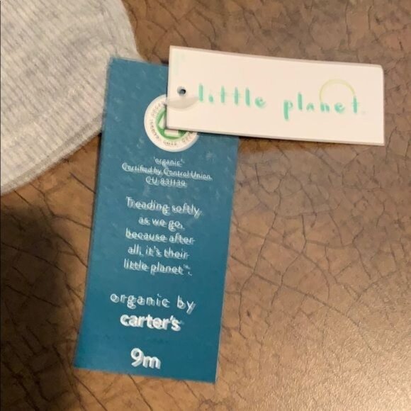 Little Planet 3 Piece Set (Tops, Pants, Hat), Size 9M, Gray/White - Picture 5 of 5